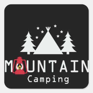 bergkamperen vierkante sticker