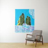 Bergkast en Zee Middelgroot (50 x 60 inch) Bosbouw Wandkleed (In situ)