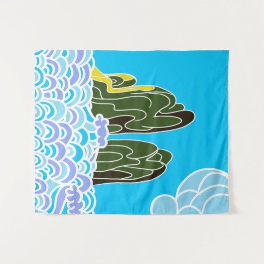 Bergkast en Zee Middelgroot (50 x 60 inch) Bosbouw Wandkleed (Voorkant (horizontaal))