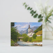 Bergkerk met stroomlandschap briefkaart (Staand voorkant)