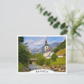 Bergkerk met stroomlandschap briefkaart (Staand voorkant)