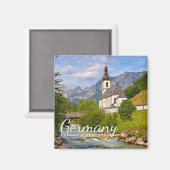 Bergkerk met stroomlandschap magneet (Voorkant / Achterkant)