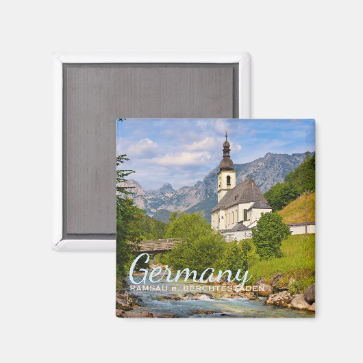 Bergkerk met stroomlandschap magneet (Voorkant / Achterkant)