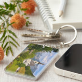 Bergkerk met stroomlandschap sleutelhanger (Voorkant Rechts)