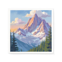 Bergketen Aquarel Natuur Schilderij