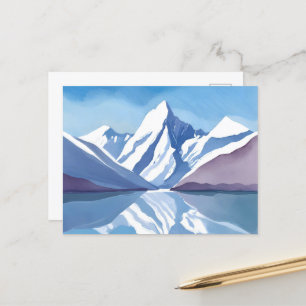 Bergketen Blauwe Aquarel Landschap Briefkaart