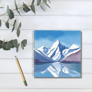 Bergketen   Blauwe Aquarel Landschap Notitieboek