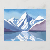 bergketen | Blauwe Waterverf landschap Briefkaart (Voorkant)