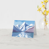 bergketen | Blauwe Waterverf landschap Kaart (Gele Bloem)