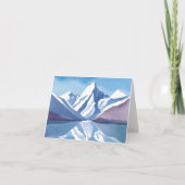 bergketen | Blauwe Waterverf landschap Kaart (Voorkant)