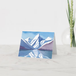 bergketen | Blauwe Waterverf landschap Kaart