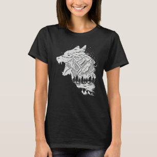 Bergklimbergen Hiking Forest Howling Wol T-shirt