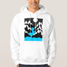 Bergklimmen met stromende riviernachtelijke oceaan hoodie