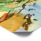 Bergklimmen Waterverf Landschap Poster (Hoek)