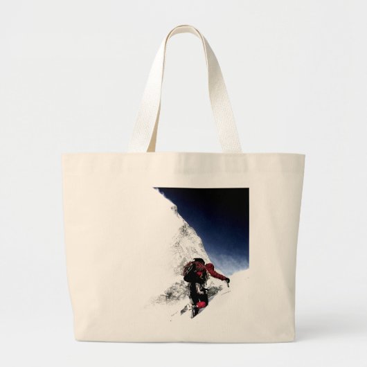 Bergklimmer Extreme Sports Grote Tote Bag (Voorkant)