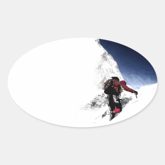 Bergklimmer Extreme Sports Ovale Sticker (Voorkant)