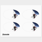 Bergklimmer Extreme Sports Ovale Sticker (Vel)