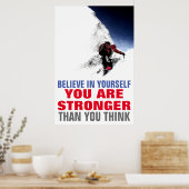 Bergklimmer Geloof in jezelf Motivatie Poster (Keuken)