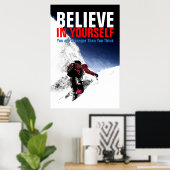 Bergklimmer Geloof in jezelf Poster (Thuiskantoor)