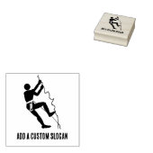 Bergklimmer met eigen slogan Climbing Rockface Rubberstempel (Gestempeld)