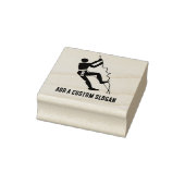 Bergklimmer met eigen slogan Climbing Rockface Rubberstempel (Stempel)