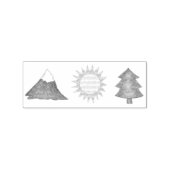 Bergklimmer Sun Pine Tree Camping Hiking Stamp Rubberstempel (Afrduk)