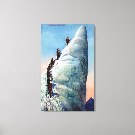 Bergklimmers die proberen een Serac te verdoven Canvas Afdruk (Voorkant)