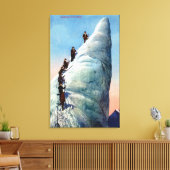 Bergklimmers die proberen een Serac te verdoven Canvas Afdruk (Insitu (Woonkamer))