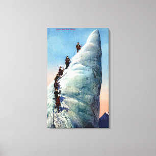 Bergklimmers die proberen een Serac te verdoven Canvas Afdruk