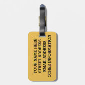 Bergkraan met zwarte hals bagagelabel (Achterkant verticaal)