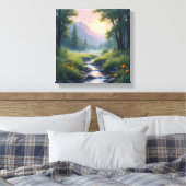 Bergkreekblad  canvas afdruk (Insitu (Slaapkamer))