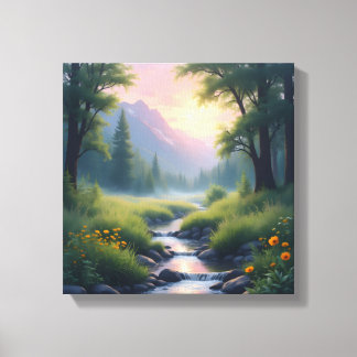 Bergkreekblad canvas afdruk