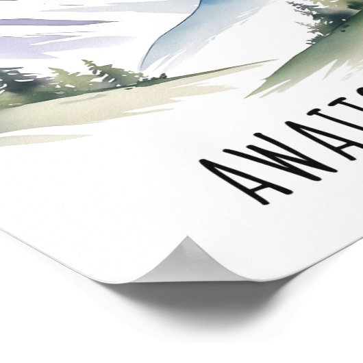 Bergkunst, reislust, avontuur wacht poster (Hoek)