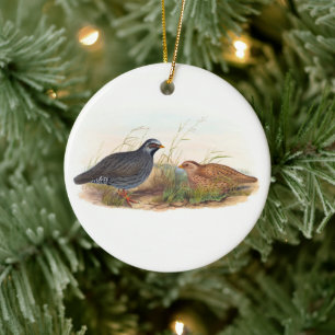 Bergkwartel, boom keramisch ornament