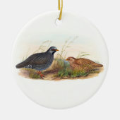 Bergkwartel, boom keramisch ornament (Voorkant)