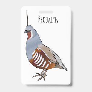 Bergkwartel vogel cartoon illustratie badge