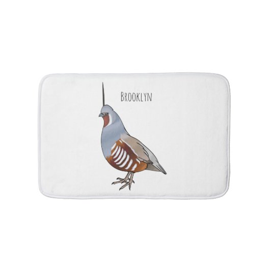 Bergkwartel vogel cartoon illustratie badmat (Voorkant)