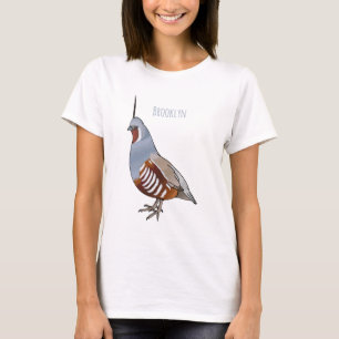 Bergkwartel vogel cartoon illustratie  t-shirt