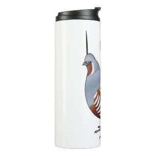 Bergkwartel vogel cartoon illustratie thermosbeker