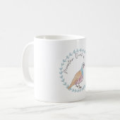 Bergkwartel vogelsoort dier logo koffiemok (Voorkant links)