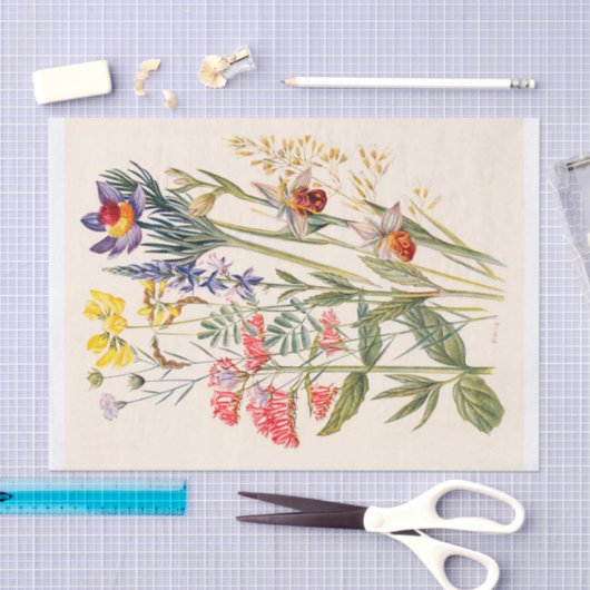 Bergkweekbloemen Afdrukpapier Tissuepapier (Craft)