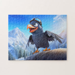 Berglancering Raaf Met Skibril In Winter T Legpuzzel