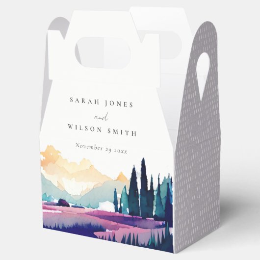 Bergland - Lila velden - Landschap Weduwschap Bedankdoosjes (Geopend)