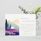 Bergland - Lila velden - Landschap Weduwschap Bedankkaart (Staand voorkant)