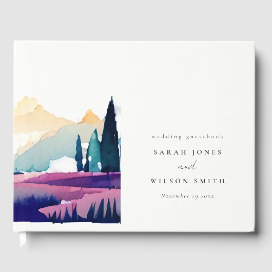 Bergland - Lila velden - Landschap Weduwschap Gastenboek (Voorkant)