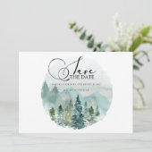 Berglandschap Aquarel Trouwen Save the Date (Staand voorkant)