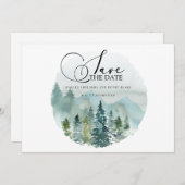 Berglandschap Aquarel Trouwen Save the Date (Voorkant / Achterkant)