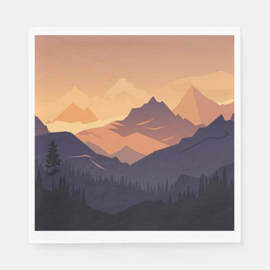 Berglandschap avontuur servet (Voorkant)