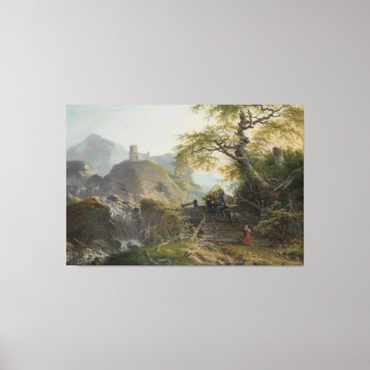 Berglandschap bij Düsseldorf, Gerard van Canvas Afdruk (Voorkant)