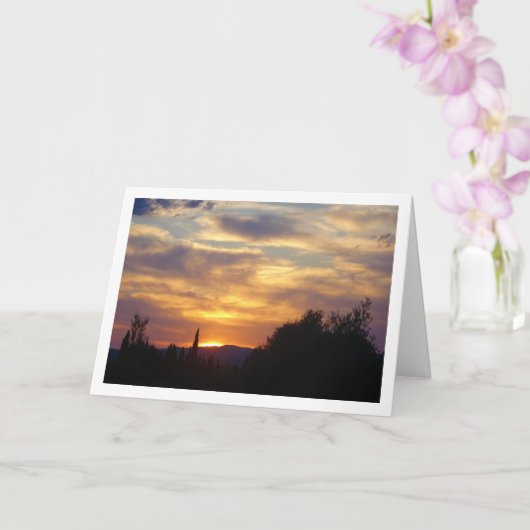 Berglandschap bij zonsondergang kaart (Orchidee)